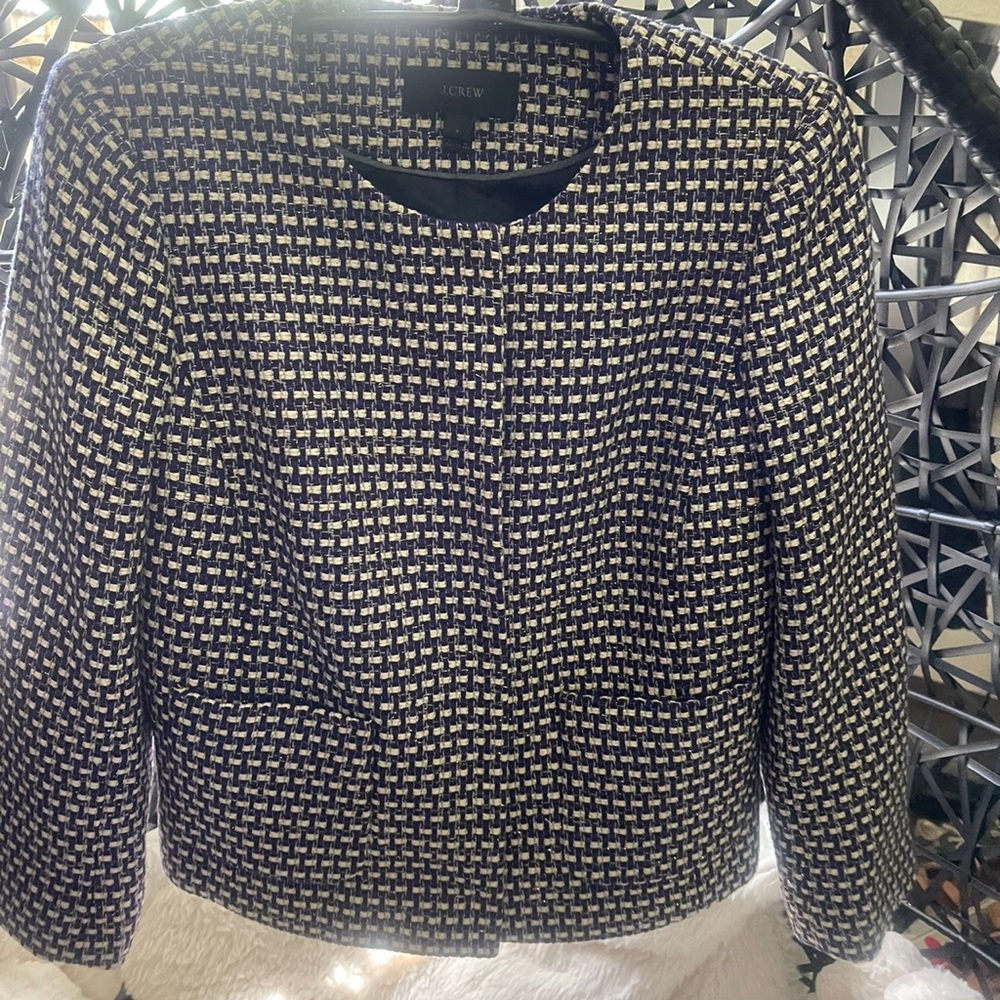 HTF Like New retail J Crew  boucle print jacket size 2